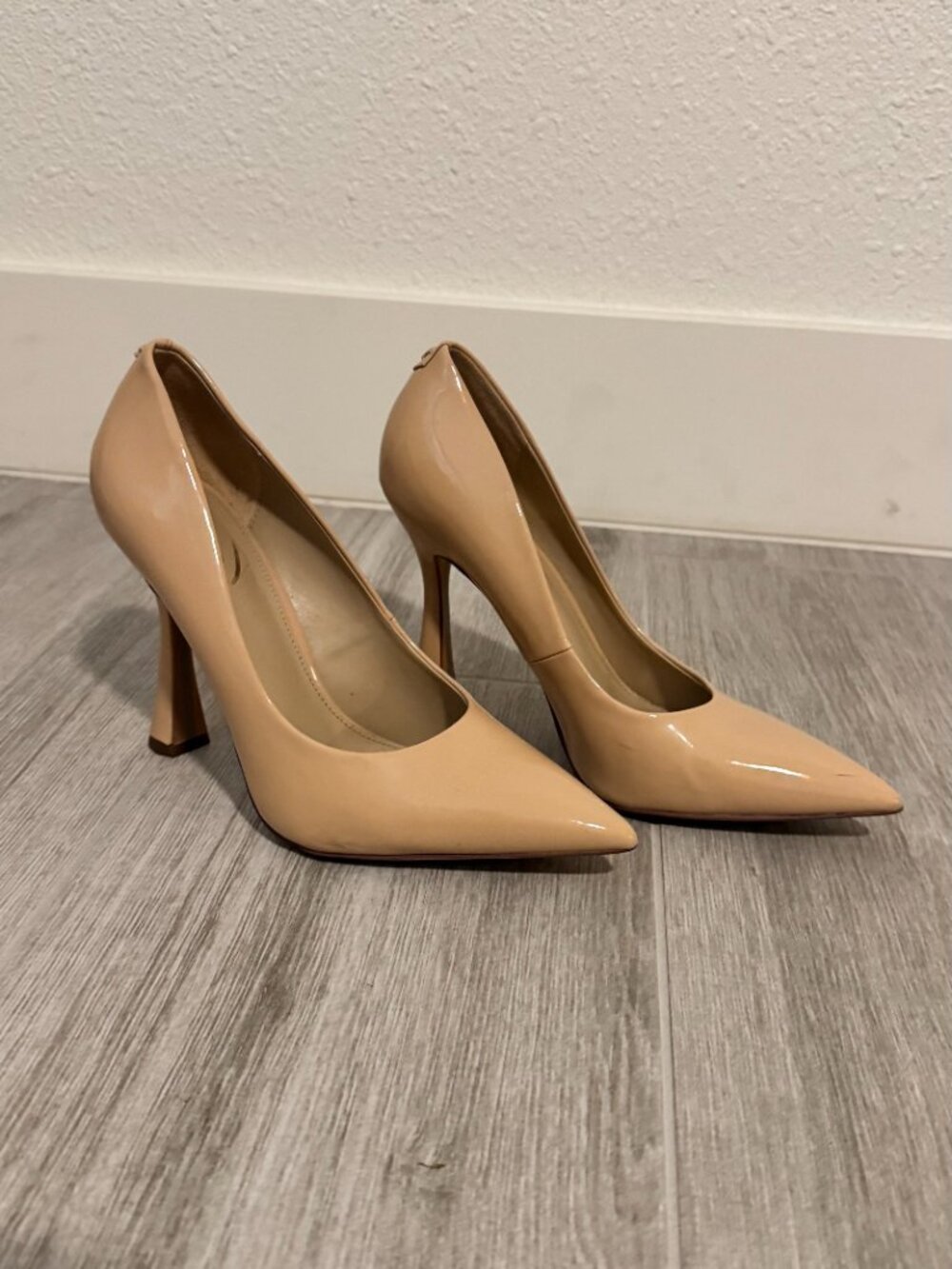 Sam Edelman Nude Patent Pointed-Toe Pumps